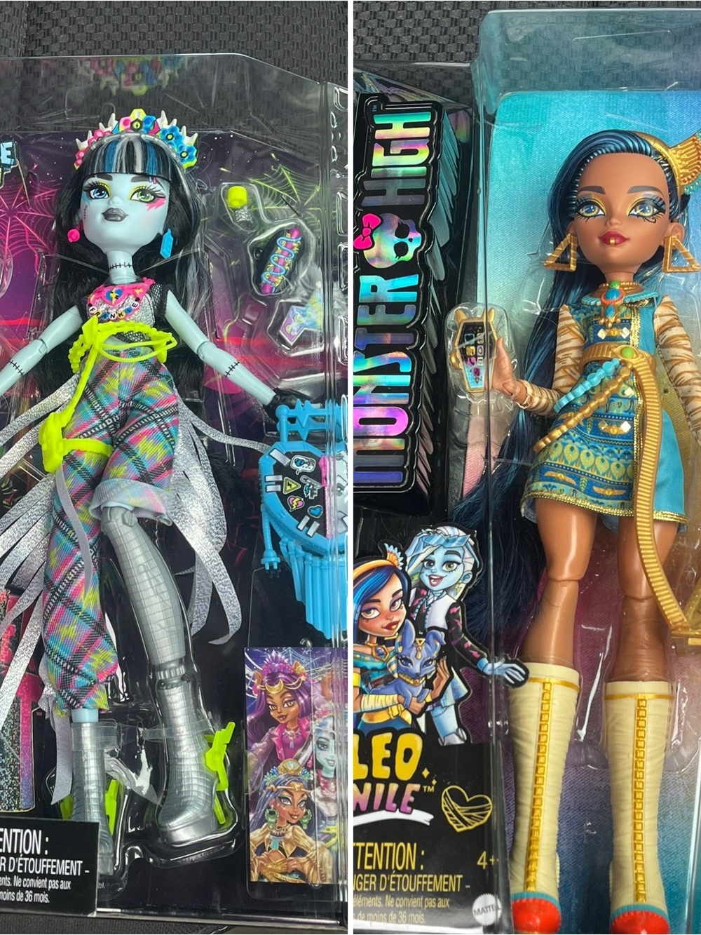 😈NEW💕2 Monster High Dolls - Frankie Stein and Cleo DeNile